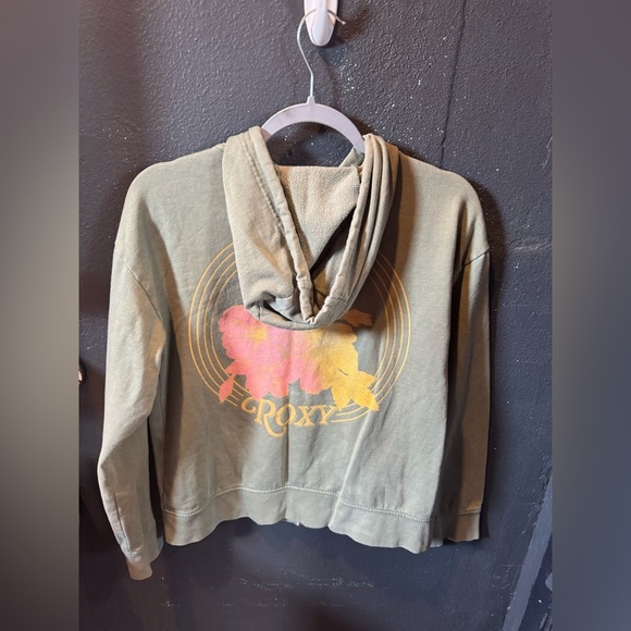 Roxy Sage Green Graphic Back Casual Hoodie - Picture 5 of 6